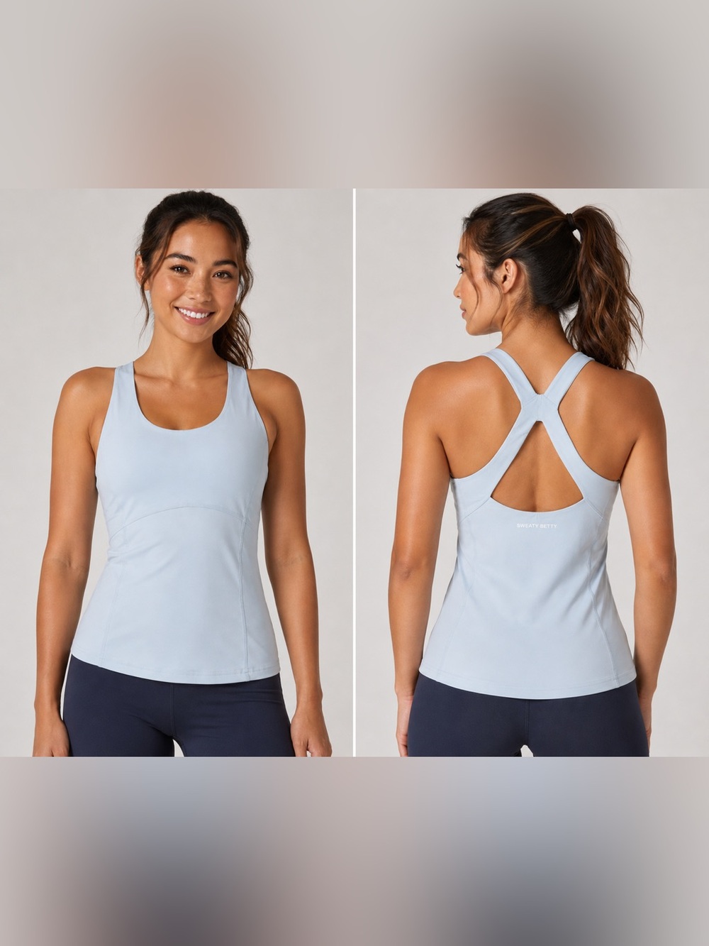 Sweaty Betty Light Ice Blue Racerback Athletic Tank Top NWOT